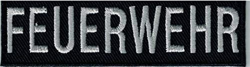 Aufnäher Patches Bügelbild Applikation - FEUERWEHR - 20811 versch. Größen Farbe Navy, Größe 9cm x 2,5cm
