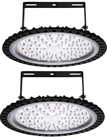UFO Lamp Faretto LED 200W - 2 PCS UFO Faretto LED Bianco Freddo 6500K - 20000LM UFO Lampada da Officina - Proiettore LED Interni LED Lampadario IP65 Impermeabile LED High Bay Light