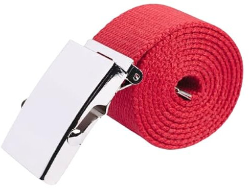 Kongs Gürtel Stoffgürtel Übergrößen 90-250 cm Damengürtel Herrengürtel Metallschnalle (Rot, 160cm)