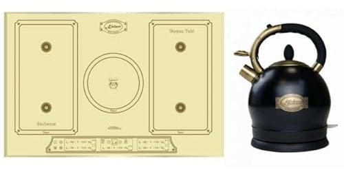 Kaiser Induktions-Kochfeld, Induktionskochfeld,77cm,FREE ZONE,PowerBoost 4,3 KW,Barbecue und Teppan Yakin+WK 2000 Em Retro Wasserkocher Kontroll LED 2 L 1800 W Rotation