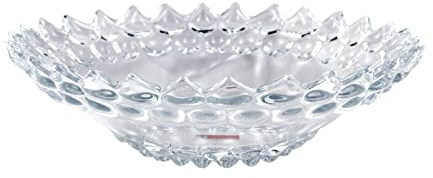 Reldor Premium Quality Glass Fruit Bowl Large Shallow Dessert Snack Platter Salad Dish Serving Display