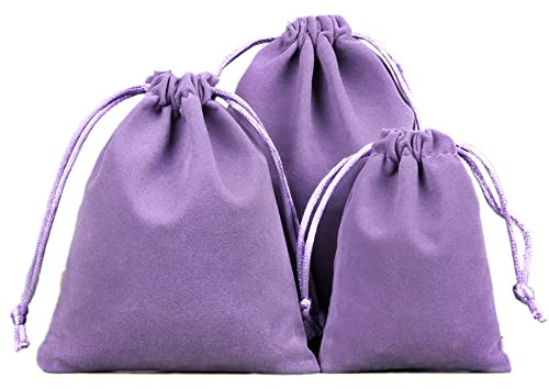 6 Stk Samtbeutel Schmuckbeutel,Kleine Stoff Beutel mit Kordelzug,Samt Säckchen Geschenkbeutel Stoffsäckchen zum Befüllen für Schmuck Hochzeit Weihnachten Geburtstag Party Geschenk,10x12cm Helles Lila