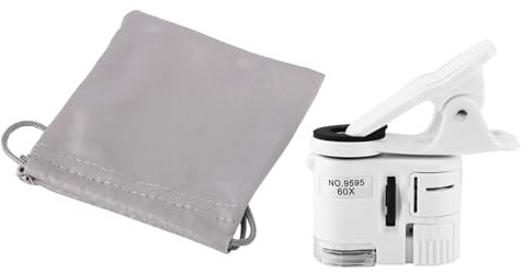 Taschenmikroskop, UV-Licht, Mini-Handyclip, Tragbar, Kinder mit LED-Lichtmikroskop, 9595 W, 60-fache Lupe, LED