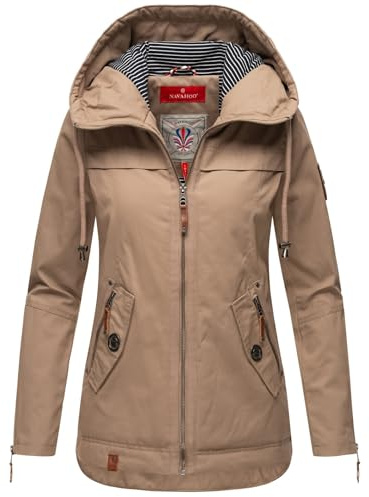 Navahoo Damen Jacke Frühling Übergangsjacke Parka Mantel Kapuze B692