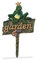 Relaxdays Gartenstecker Letrero «Garden», Cartel Jardín Letras Doradas, Diseño Decorativo, Hierro Fundido, 27,5 x 15,5 cm, Multicolor, 27.5 x 15.5 x 0.5 cm
