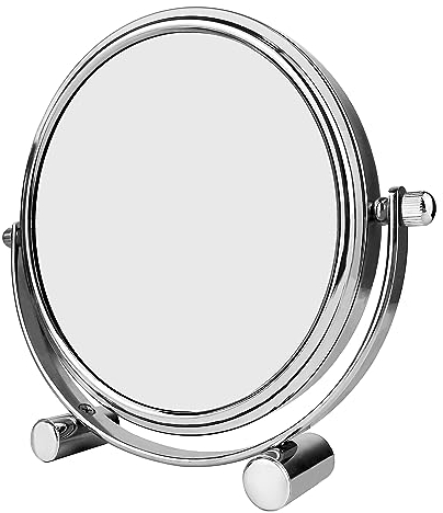 JANEEVA Tragbarer Make-up-Spiegel, 12,7 cm, doppelseitiger Reisespiegel mit 10-facher Vergrößerung, 360° schwenkbar, Kosmetik-Geschenk, Mini-Schminkspiegel für Zuhause und Büro