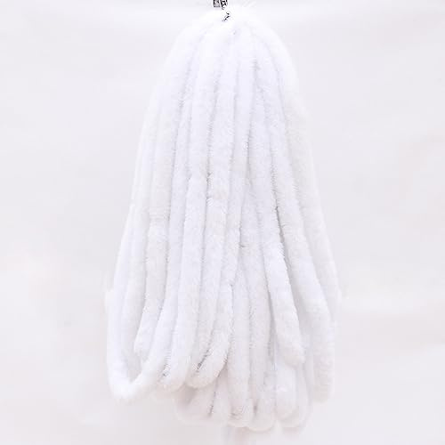 Wambere 2 m 2 cm Kunstfell Band Kunstfell Bordüre Kunstpelz Kunstfell Band Dekoband Handwerk Plüschband Kleidung Liefert Für DIY-Handwerksnähen, Geschenkdekoration, Kleiderdekoration,Weiß