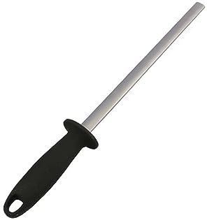 8 Inch Diamond Knife Sharpening Steel Rod, Professional Kitchen Diamond Knife Blade Sharpener Rod Stick, Knife Honer Steel for Honing Knife Blades, Chef Knives and Shears