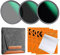 K&F CONCEPT Ø67mm Filtre ND8+ND64+ND1000+Sac+3 Chiffons Densité Neutre 3/6/10 Stops Nano-revêtement HD Anti-Rayures Étanche pour Objectif Appareil Photo (D Série)