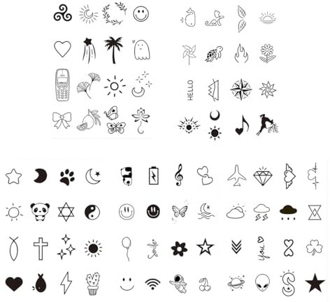 10 fogli di tatuaggi temporanei, adesivi per tatuaggi temporanei finti, adesivi per tatuaggi finti per il corpo di uomini e donne, tatuaggi trasferibili per adulti e ragazzi, vari disegni semplici