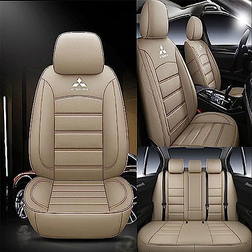 ZUMAHA Autositzüberzug für Mitsubishi Pajero V93(V97) 7 Seats 2018-2019 Sitzbezügesets Custom Car Seat Cover Set Sitzbezüge Auflagen Zubehör,Beigestyle