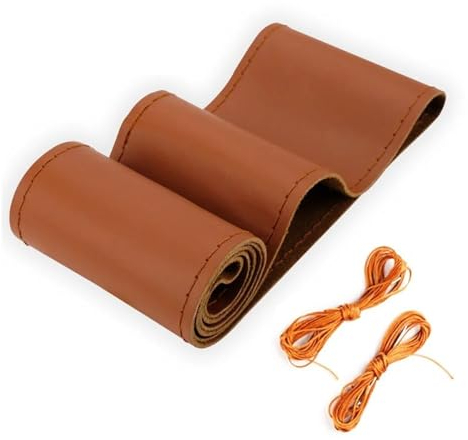 Atmungsaktiver Lenkradbezug Auto LKW Extra Große 40CM 42CM 45CM 47CM 50CM Künstliche Leder Lenkrad Geflecht Abdeckung Universal Auto Zubehör Autoteile (Color : 42CM Brown)