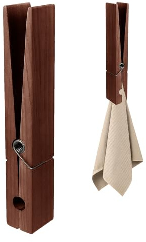 Xujuika Porte-Serviettes en Bois pour Pinces À Linge, Épingles À Linge Géantes Murales, Pinces À Vêtements en Bois avec Ressort pour La Buanderie Et La Chambre À Coucher