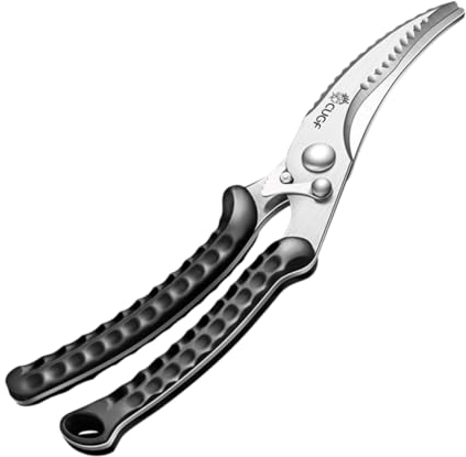Schwere Geflügelschere aus Edelstahl und Abs, Schwarz