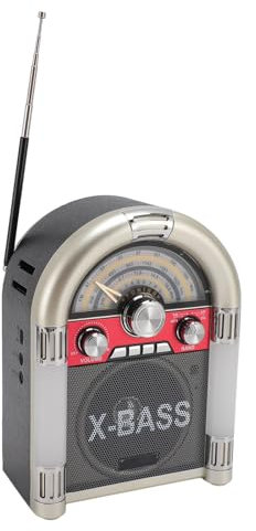 Jectse Radio Am FM SW Portátil con Altavoz Bluetooth, Altavoz Inalámbrico V5.0 de Estilo Retro, Reproducción de Tarjeta de Almacenamiento con Unidad USB Recargable de 1200 MAh (Gold)