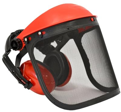 Avilia Protezione Viso e Orecchie per Decespugliatore - Cuffie Antirumore con Visiera, SNR 22dB, Leggere, con Certificazione EN 352-1 e EN 1731