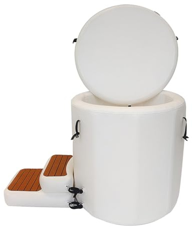 Yclty Large Ice Bath Tub with Step Stool, 39 x 37, Portable Ice Baths at Home, Inflatable Cold Water Pluge Tub, Professional Ice Bath Tub for Athletes Cold Water Therapy,White