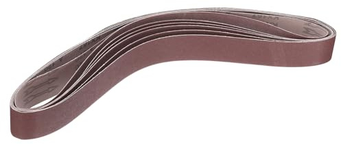 sourcing map 6pcs 120 Grits Aluminum Oxide Sanding Belts 2 x 48 Ring Abrasive Belts Metal Polished Sandpaper for Belt and Disc Sander