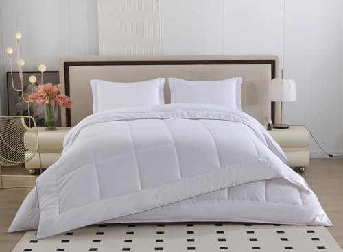 NORA HOME Couette 180x220 4 Saisons pour lit 1 Personne en Fibre 3D avec Traitement Anti-acariens. Set 2 Duvet adaptée pour Le Printemps, Été, l’Automne et l’Hiver. 4 en 1 (125+250=375 g/m²) - Duo
