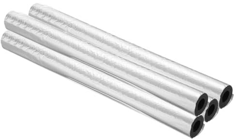 PATIKIL 9/16(15mm) ID 1-3/8(35mm) OD Pipe Insulation Foam Tube, 12Pcs 1.3Ft Self Adhesive Pre Slit Pipe Insulation Tube Cover Wrapping with Aluminum Foil for Outdoor Winter Irrigation