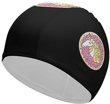 Donut mit Einhorn-Badekappe für Damen und Herren, bequeme Badekappe, langlebig, Duschhaube