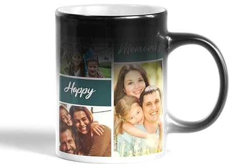 Personalised Magic Colour Changing Mug – Custom Heat Sensitive Coffee Cup with Photo or Text – Heat Changing Tea Cup - Funny Gift for Birthday or Christmas – Unique Personalised Mug for Men & Women