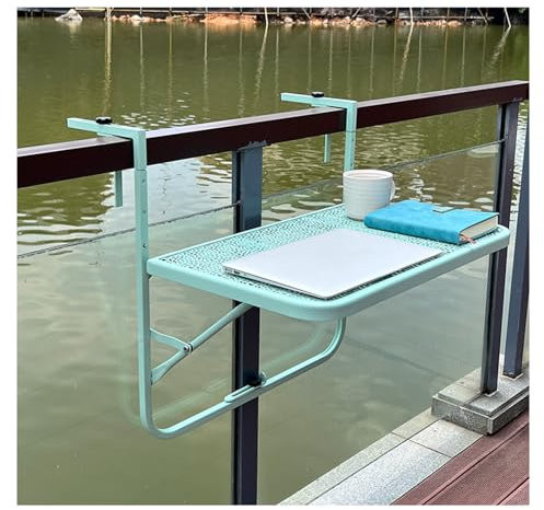 ZXCASDF Balkonhängetisch klappbar,Balkonhängetisch in 3 Stufen höhenverstellbar,Klapptisch Gartentisch zum Einhängen,Hängetisch klein,Outdoor-Tisch Balkon Terrasse(C)