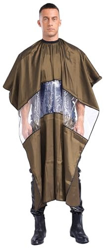Linjinx Damen Herren Haarschneide Umhang Wasserdicht Friseurumhang Barber Cape Haarschneideumhang Halbtransparent Friseur Umhang Gold Grün Einheitsgröße