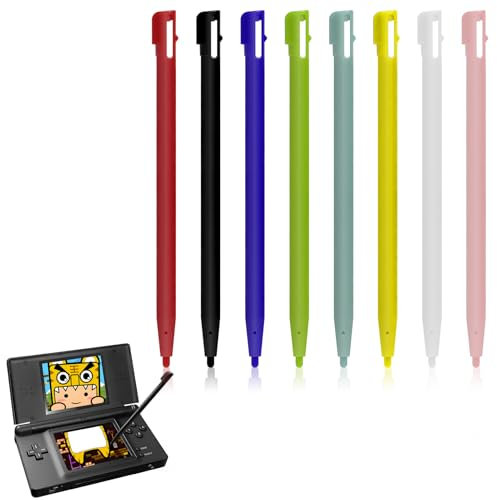 FunWorth 8 Pièces Stylets Compatibles avec Nintendo 3DS XL, NDS, DS Lite, DSL, NDSL Stylet en Plastique pour Une Navigation Précise et Une Protection de L'écran Tactile, Accessoires de Console de Jeu