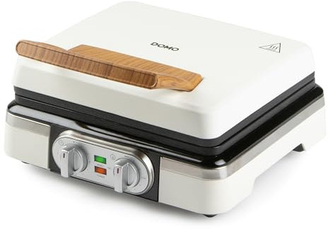 DOMO DO9280W - Piastra per waffle - Macchina per waffle belghe - Rivestimento antiaderente - 1520W - Bianco