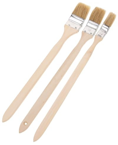 NUOBESTY Juego De 3 Pinceles para Pintar Paredes Mango Ergonómico De Madera, Cerdas Mixtas para Pintura Al Óleo, Cepillos Curvos para Esquinas, Herramienta De Pintura Artística para Uso Doméstico