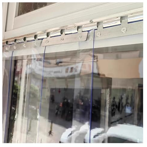 Cortina de Tiras de PVC, Impermeable, antihuracanes, para Puertas, Kit de Tiras de Vinilo para Puertas, Ideal para supermercados y garajes comerciales (165 x 200 cm/64,96 x 78,74 Pulgadas)
