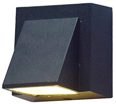 GWJKG Lampe Murale Outdoor Lights, Lantern Lamp Lampada all'aperto, Pathway Post Lighting Apparecchio, Luce pilastro in Finitura Nera con Semi di Vetro a Parete da Esterno Luminaires Extérieurs