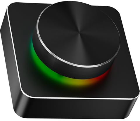 Luocute USB Volume Control, Volume Knob Lossless Computer Customizable RGB Control Knob Multimedia Controller Wired for Laptop Computer Speakers