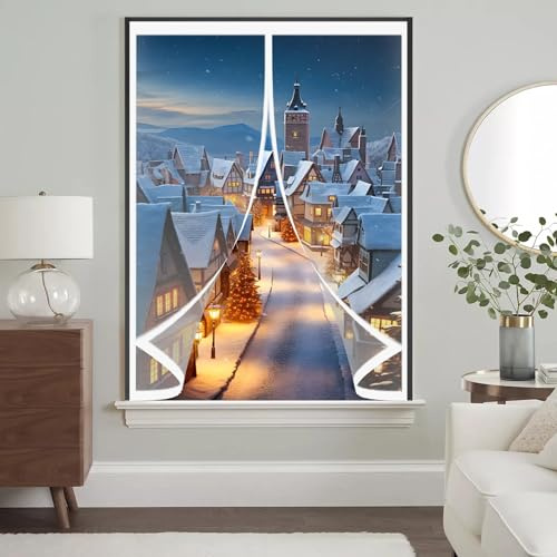 Rideau de Fenetre Magnétique 54 x 60 cm Anti Froid et Chaleur Vent Isolation Phonique Imperméable Rideau de Fenetre D'Hiver Magnétique pour Salon, Chambre Chauffante, A