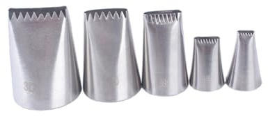 TOYANDONA Set da 5 Beccucci per Dolci in Acciaio Inox, Ugelli per Crema Intrecciati per Decorare Torte, Cupcake e Biscotti, Utensili da Forno per Pasticceria, Adatti a Principianti