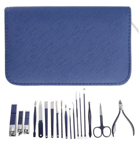 Luxshiny Set Diseño Delicado y Bolsa Tamaño Palma para y en Múltiples Ángulos de Acero Inoxidable Multifunción de Manicura y Pedicura Profesional