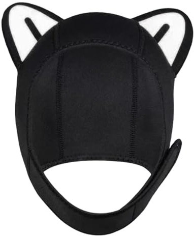 Gorro de natación con diseño de orejas de gato, protección de cabeza flexible, para piragüismo, snorkel, kayak, natación y vela en agua fría, se puede utilizar durante todo el año