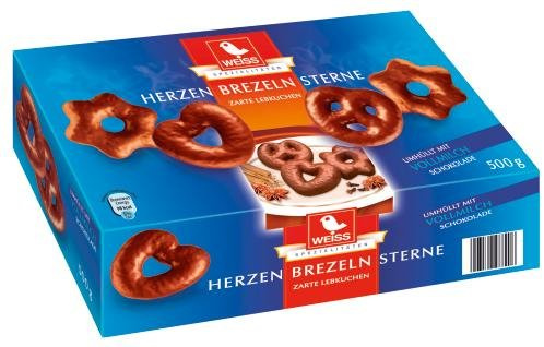 Weiss Herzen, Sterne, Brezeln vollmilch, 6er Pack (6 x 500 g)