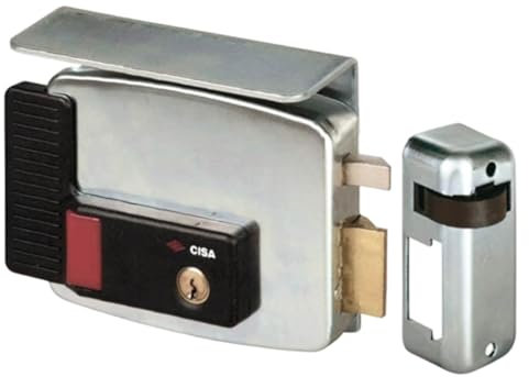 CISA - Serratura Elettrica da Applicare 111731601 - Elettroserratura Cisa in Acciaio Zincato con Scrocco Autobloccante - Serratura Cancello Esterno Elettrica con Pulsante - Entrata 60 - Mano Destra