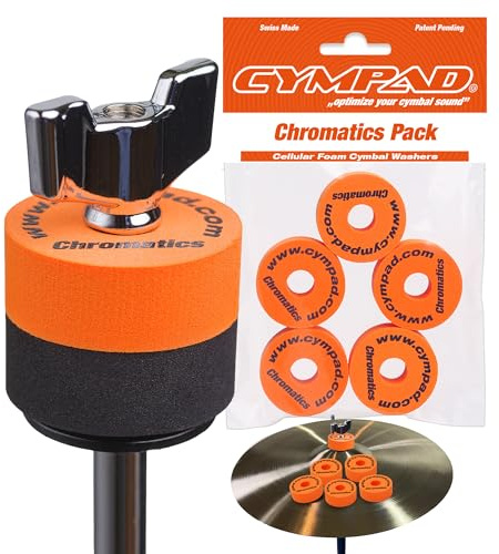 CYMPAD ENSEMBLE CHROMATIQUE 40/15MM ORANGE (5 PIÈCES) - Rondelles en mousse à mémoire de forme haute densité pour un meilleur son et une plus grande durabilité, convient à tous les pieds de cymbale