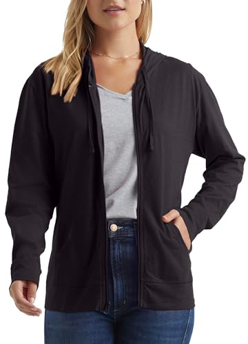 Hanes Slub Knit Full-Zip Hoodie, Textured Cotton Zip-up T-Shirt Hoodie for Women Felpa con Cappuccio in Jersey Fiammato Donna (Pacco da 1)