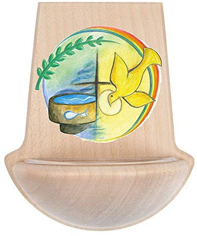 Fritz Cox Kinderweihkessel 'Zur Taufe' Holz bedruckt