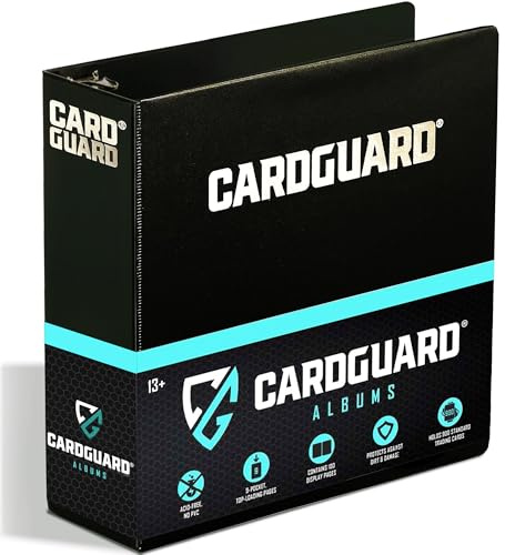 CardGuard Premium 3” Trading Card Binder – 100 Side-Loading Pages 9 Pocket Binder - Archival Safe 3-Ring Storage for Pokémon, YuGiOh, MTG, TCG, Game & Sports Cards