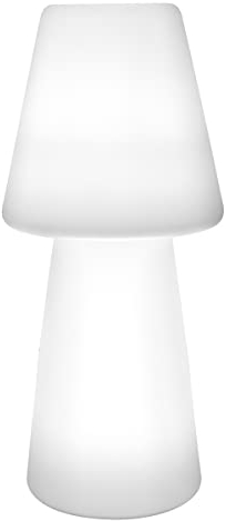 LOLAhome Lámpara Exterior led Bossa de pie de PE Moderna Blanca de PE de Ø 28x60 cm