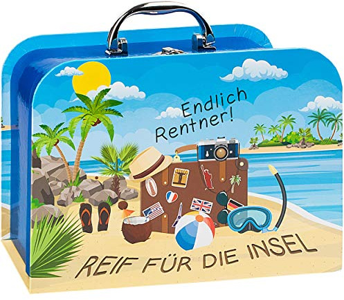 alles-meine.de GmbH Kinderkoffer/Koffer - GROß - Reif für die Insel - endlich Rentner ! - für Spielzeug und als Geldgeschenk - Mädchen & Jungen - Kinder & Erwachsene - Pappe Ka..