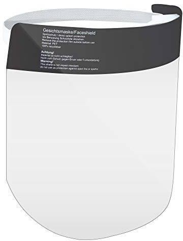 achilles Gesichts-Visier Spuck-Schutz Schild Gesichtsschutz-Schirm Gesichtsschirm Face-Shield, Einheitsgröße (Grau/Transparent)