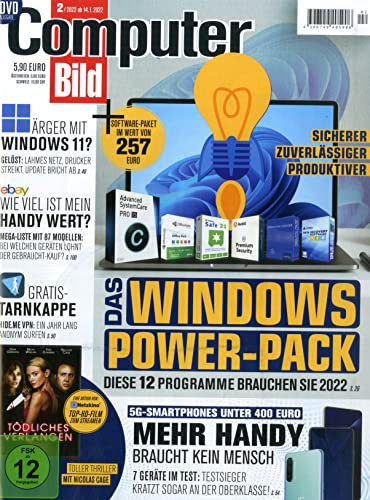 COMPUTER BILD + DVD 2/2022 Das Windows Power-Pack