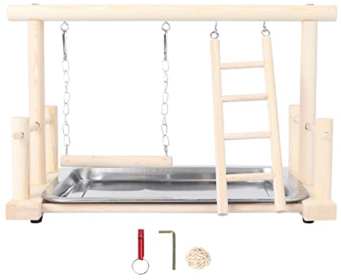 Mipcase 1stücke Papageien-hängespielzeug Aus Holz Mit Schaukeldesign Für Kleine Vögel Zum Spielen Und Entdecken Als Stabiler Vogelspielplatz