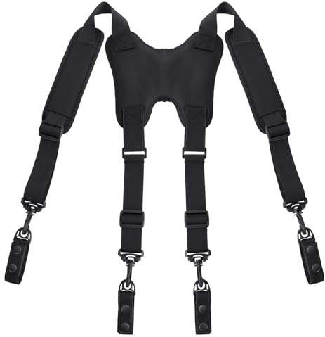Melo - Tirantes tácticos de arnés táctico resistente de 1.5 pulgadas para cinturón de servicio, Tirantes tácticos de color negro, X-Large